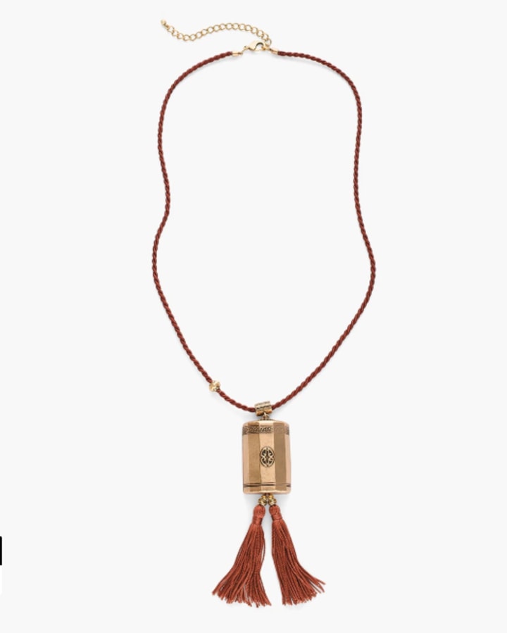 Gold-Tone Pendant Tassel Necklace