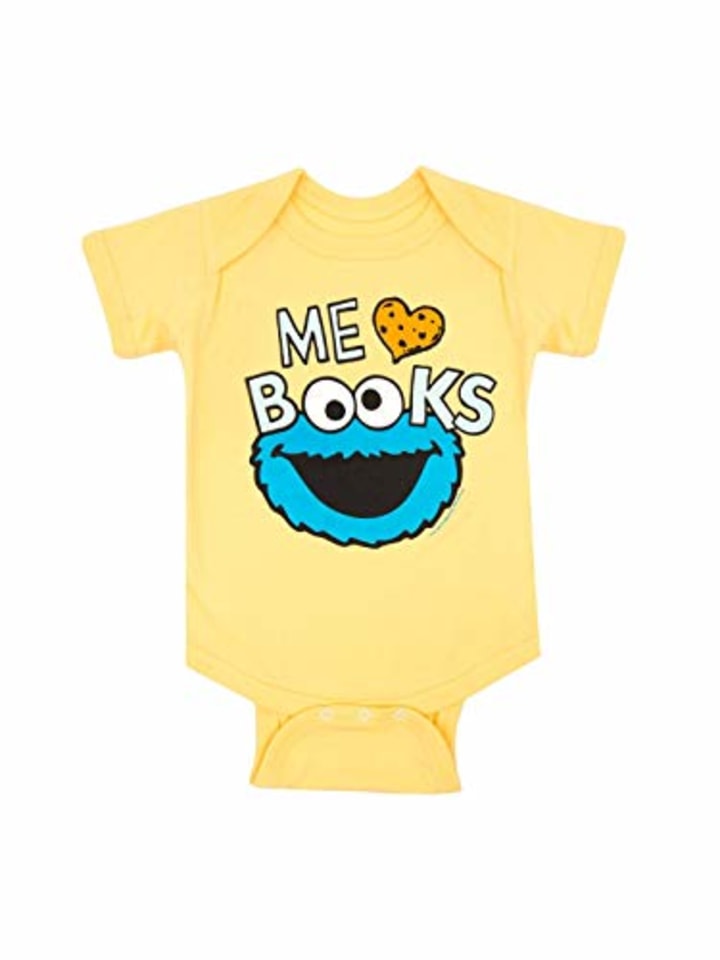 Out of Print Sesame Street Me Love Books Baby Bodysuit 18 Mo
