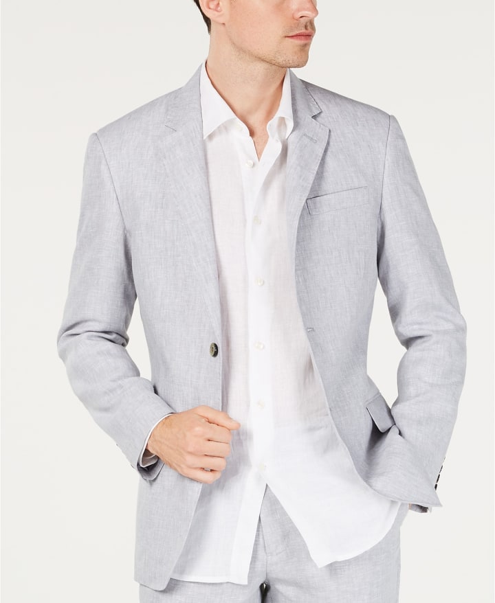 Tasso Elba Men's 100% Linen 2-Button Blazer