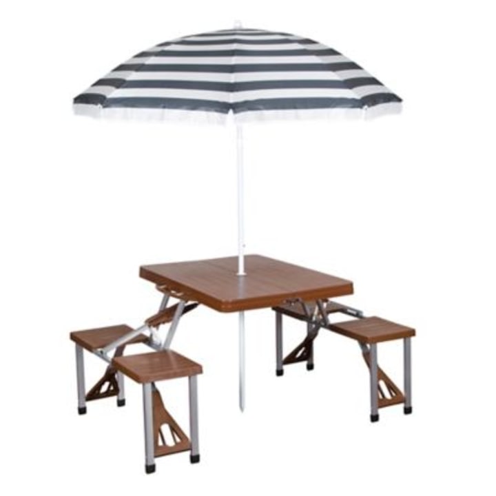 Stansport(R) Portable Picnic Table &amp; Umbrella