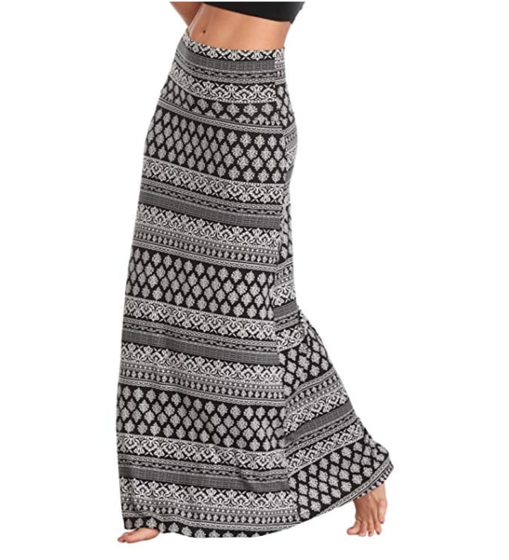 Spandex Comfy Fold-Over Maxi Skirt