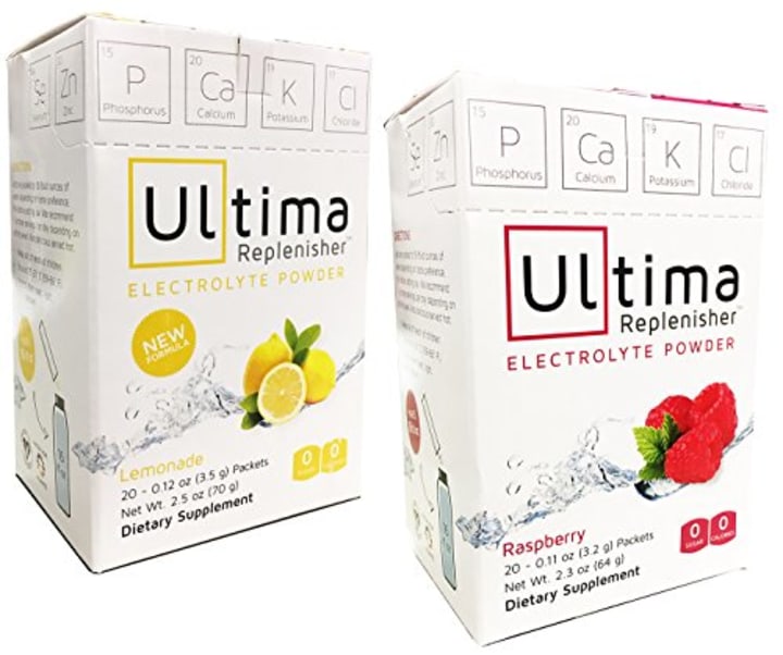 Ultima Replenisher Electrolyte Powder Raspberry and Lemonade Variety Pack of 40 Packets