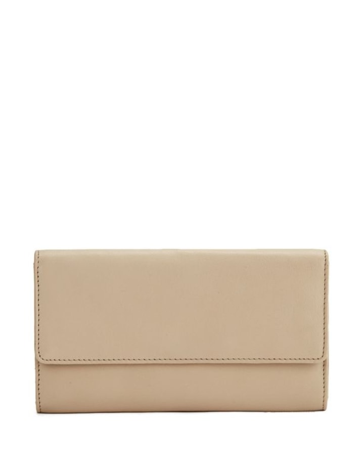 Foldover Leather Continental Wallet
