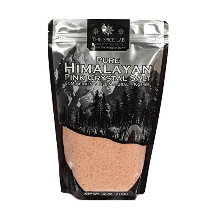 The Spice Lab Pink Himalayan Salt - Fine Ground 2lbs - Gourmet Pure Crystal - Nutrient and Mineral Dense for Health - Kosher &amp; Natural Certified