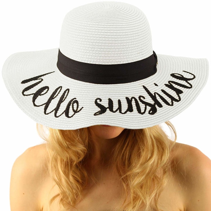 "Hello Sunshine" Wide Brim Sun Hat 