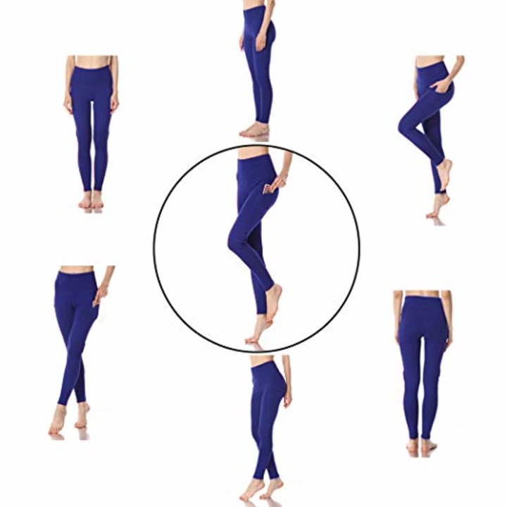 Yoga Pants for Women with Pocket - Tummy Control High Waist Athletic Leggings Women GYM Running 4 Way Stretch Workout Pants (S(US: 4-6), Royal Blue)