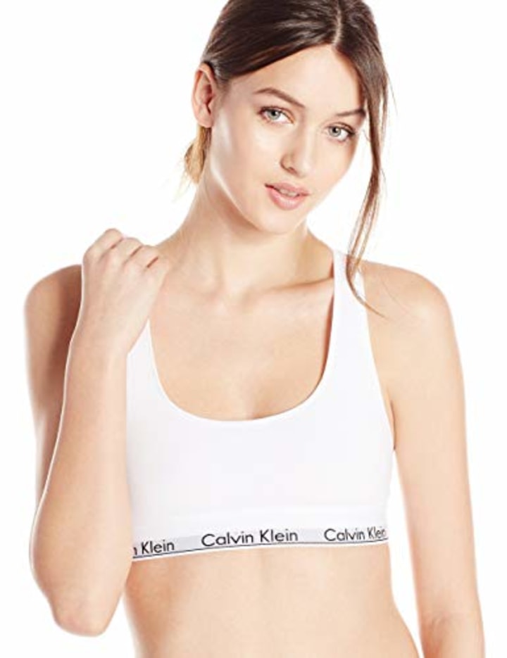 Calvin Klein Women&#039;s Regular Modern Cotton Bralette, White, Medium