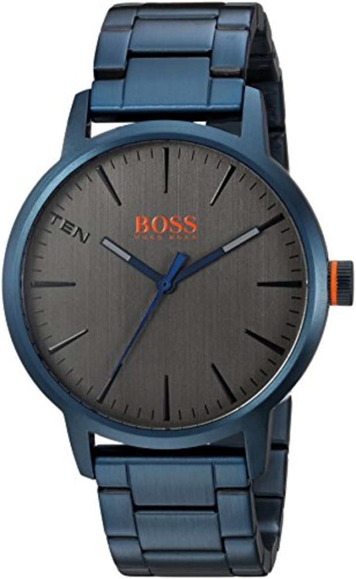 HUGO BOSS Watch with Stainless-Steel-Plated Strap