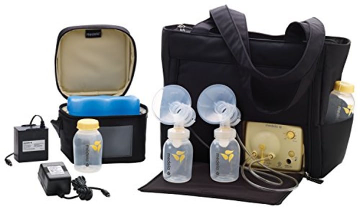 Medela Pump in Style Advanced with On the Go Tote, Double Electric Breast Pump, Nursing Breastfeeding Supplement, Portable Battery Pack, Sleek Microfiber Tote Bag included with Breastpump