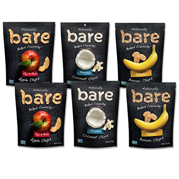 Bare Baked Crunchy Apple Chips, Banana Chips, and Coconut Chips