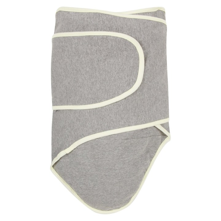 Miracle Blanket Swaddle Unisex Baby, Grey with Yellow Trim