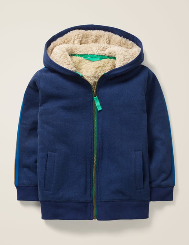 Shaggy-Lined Zip-Up Hoodie