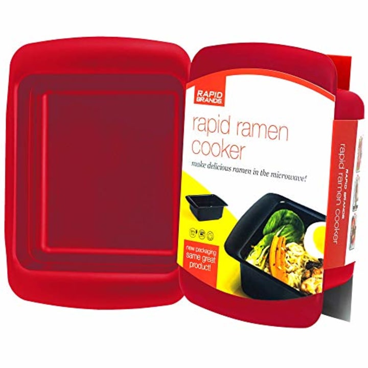 Rapid Ramen Cooker - Microwave Ramen in 3 Minutes - BPA Free and Dishwasher Safe - Red