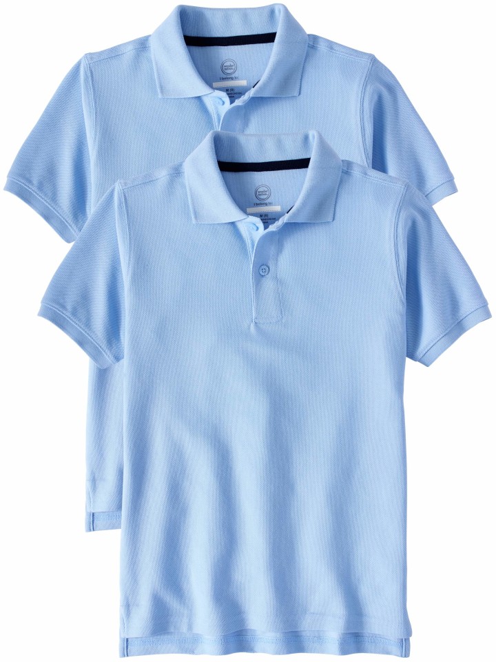 Wonder Nation Boys School Uniform Short Sleeve Double Pique Polo, 2-Pack Value Bundle (Little Boys &amp; Big Boys)