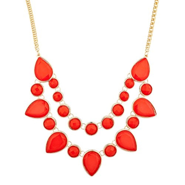 Red Circles Statement Necklace
