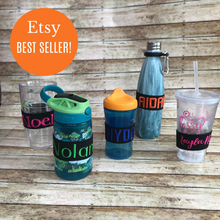 CupBandsz Personalized Sippy Cup Labels, Cup band Cup name bands waterbottle labels, bottle monogram for bottles toddler baby kids school