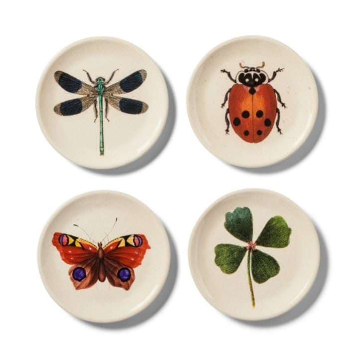 Melamine Appetizer Plate Set Insect Print