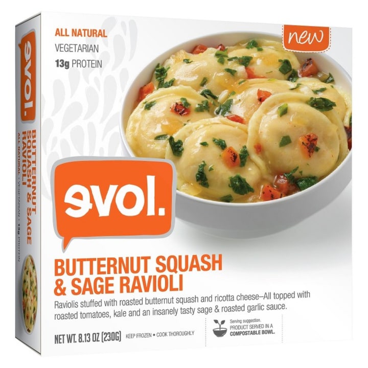 Evol Frozen Butternut Squash and Sage Ravioli