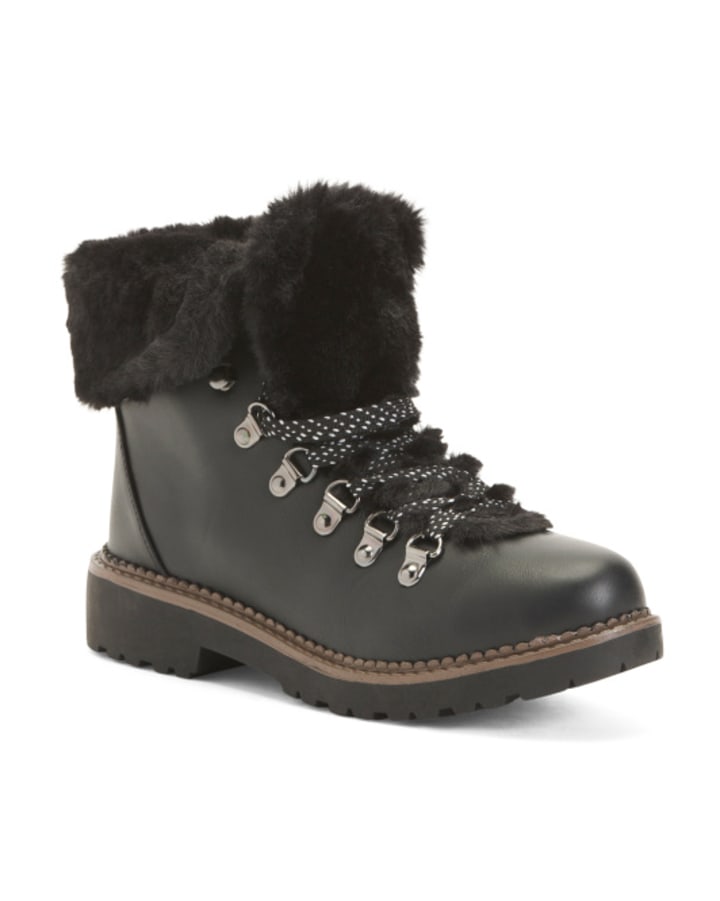 Faux Shearling Lined Hiker Boots