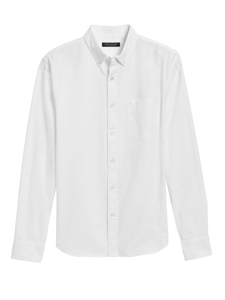 Untucked Slim-Fit Cotton Oxford Shirt