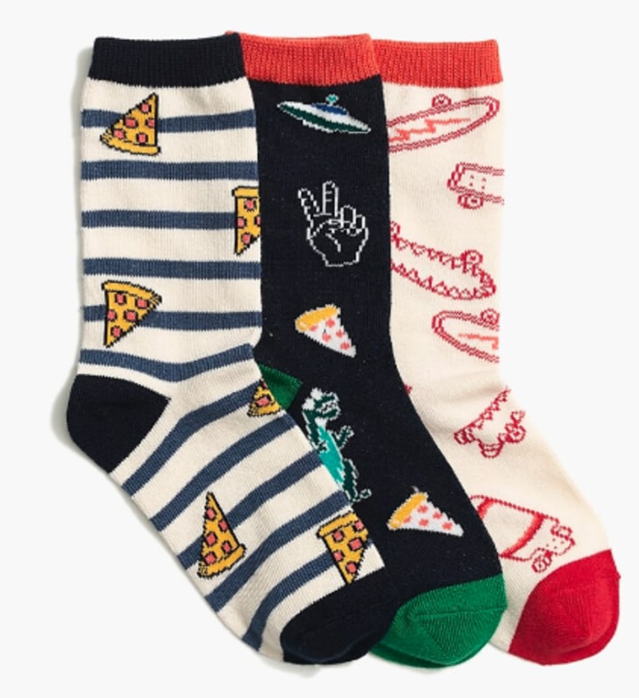 Boys' pizza trouser socks 3-pack