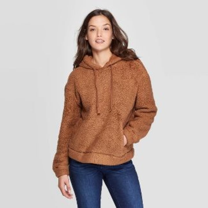 Women&#039;s Crewneck Sherpa Sweatshirt Hoodie