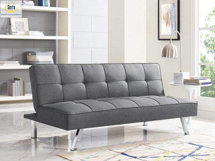 Serta Chelsea 3-Seat Multi-function Upholstery Fabric Sofa, Charcoal