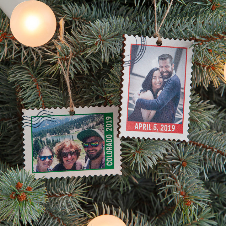 Custom Photo Stamp Ornament