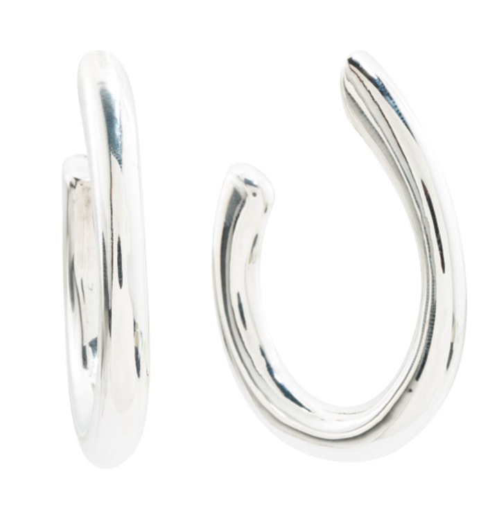 Made In Israel Sterling Silver Electroform Hoop Earrings