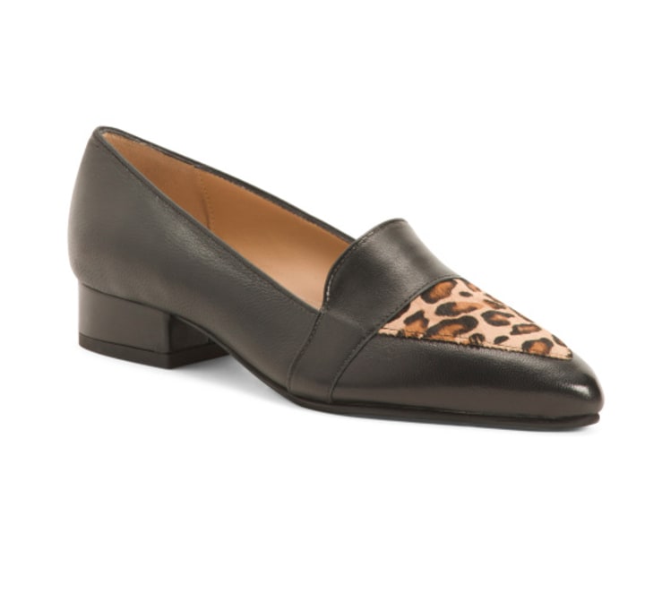 Made In Italy Leather Haircalf Band Flats