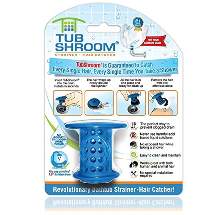 TubShroom The Revolutionary Tub Drain Protector Hair Catcher