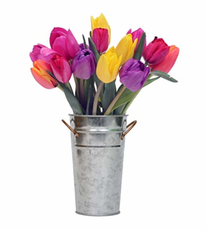 Stargazer Barn Confetti Bouquet of Fresh Tulips With Vase