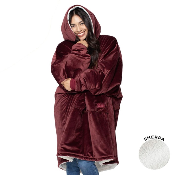 The Comfy Oversized Sherpa Blanket Sweatshirt