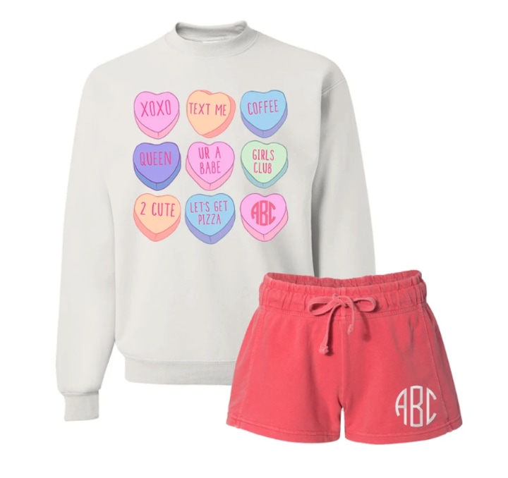 United Monograms 'Candy Hearts' Lounge Set