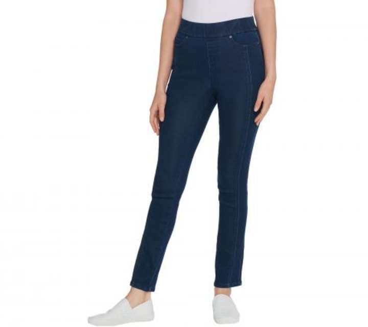 Martha Stewart Regular Knit Denim Ankle Jeans