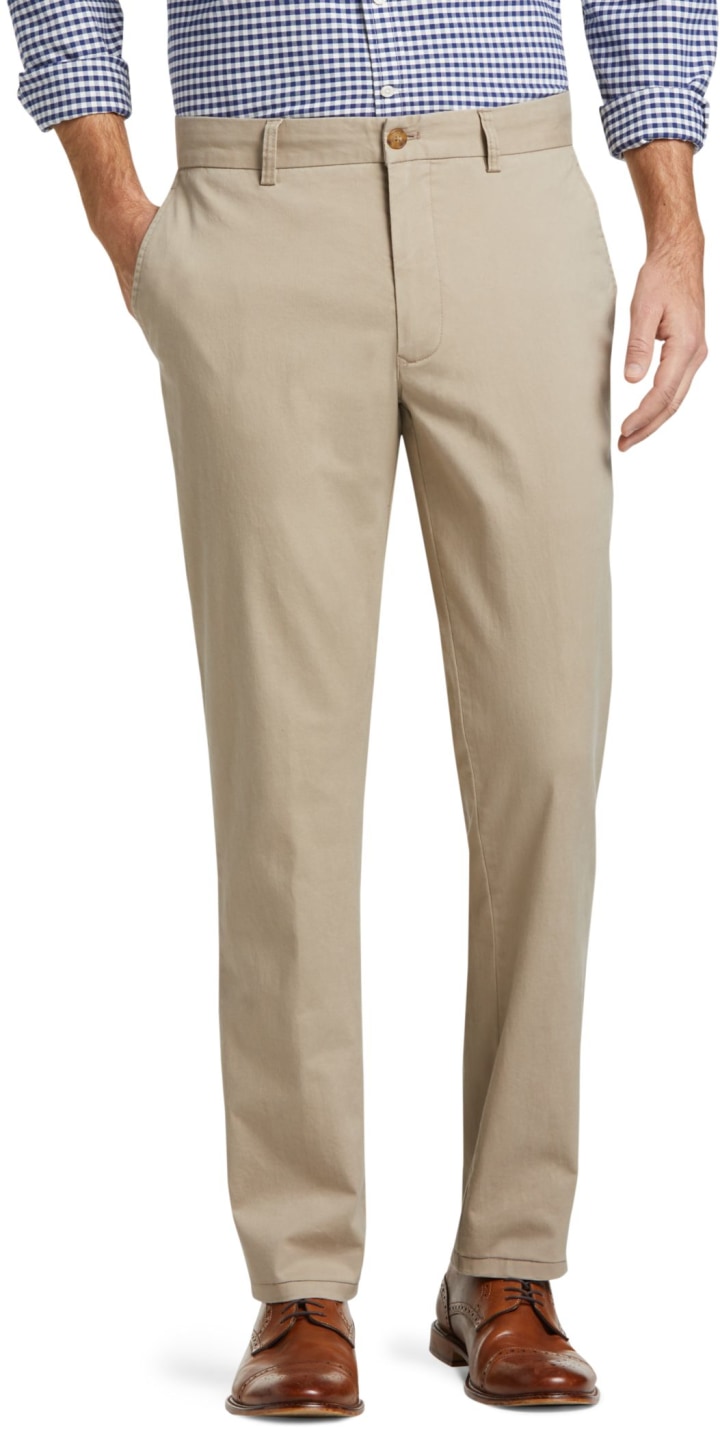 Jos. A. Bank Tailored Fit Flat Front Chino Pants