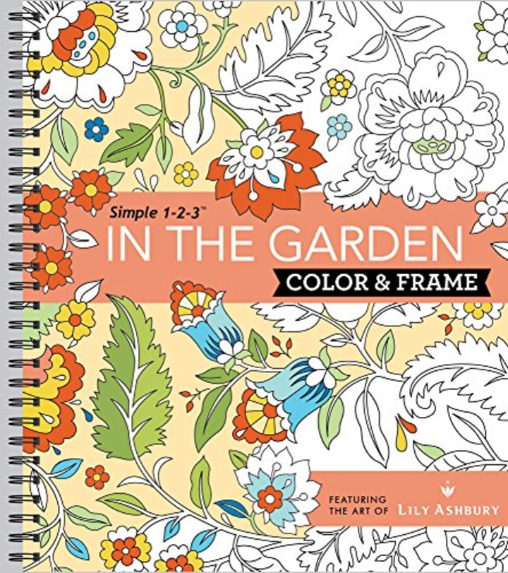 Color &amp; Frame Coloring Book - In the Garden
