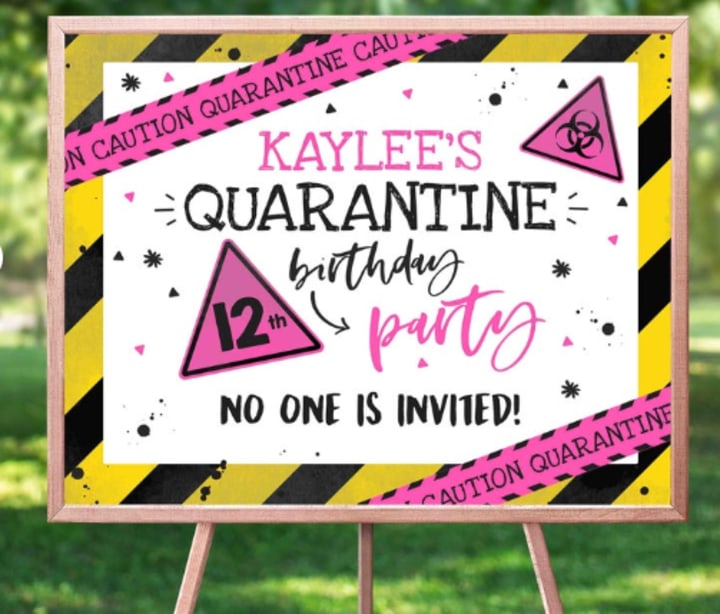 Customizable Quarantine Birthday Sign