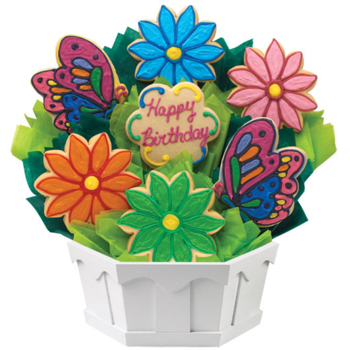 Cookies by Design Butterfly and Daisy Birthday Cookie Bouquet