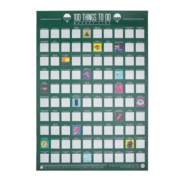 100 Things To Do Scratch Off Poster | Interactive Art; Fun Gifts for Grads
