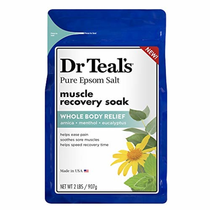 Dr. Teal&#039;s Epsom Salt - Muscle Recovery Soak - Whole Body Relief with Arnica, Menthol, Eucalyptus - 2lb bag