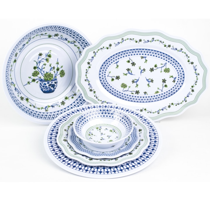 Enchanted Home Fabulous Green Blue White Melamine Collection