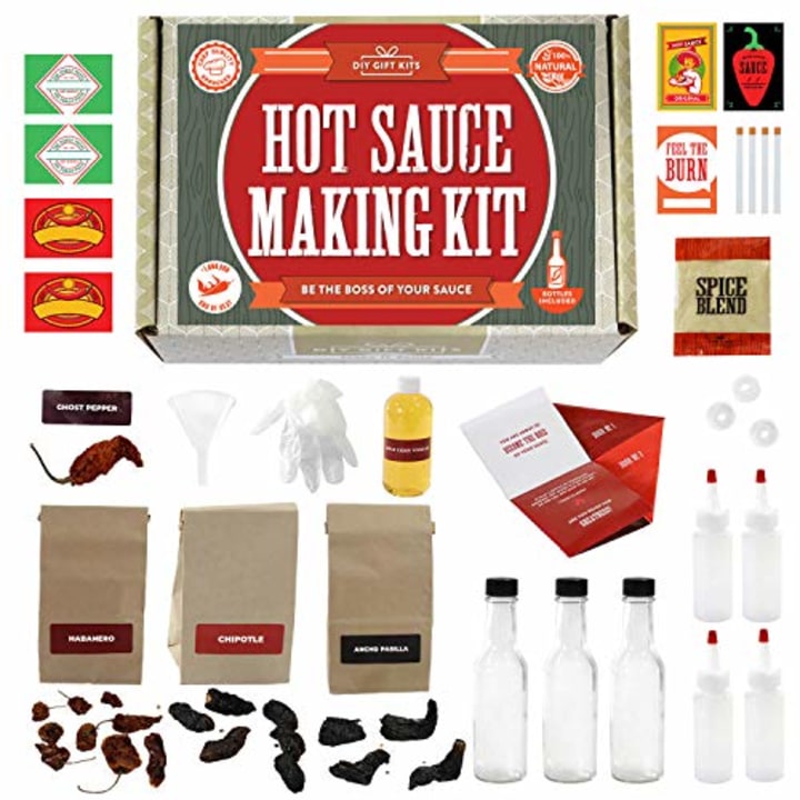 Hot Sauce Kit (Makes 7 Lip Smacking Gourmet Bottles) Featuring Heirloom Peppers From 5th Generation Farmers, A Full Set Of Recipes, Storing Bottles &amp; More!