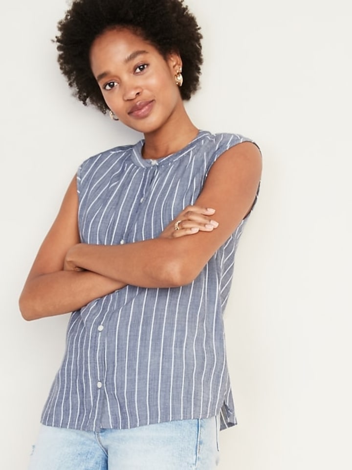 Old Navy Striped Button-Front Top