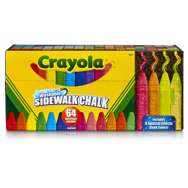 Crayola Washable Sidewalk Chalk in Assorted Colors, 64 Count