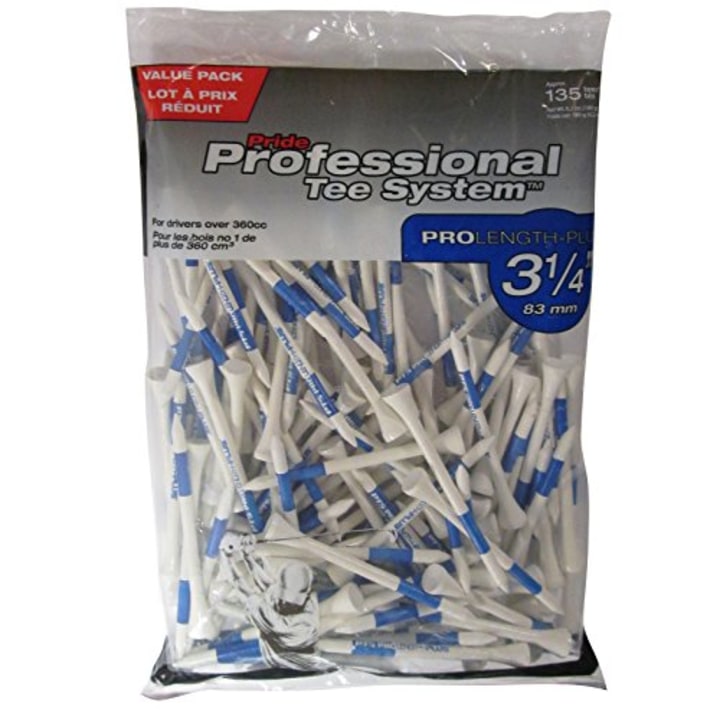 Pride Professional Tee System, 3-1/4 inch ProLength Plus Tee, 135 count, White