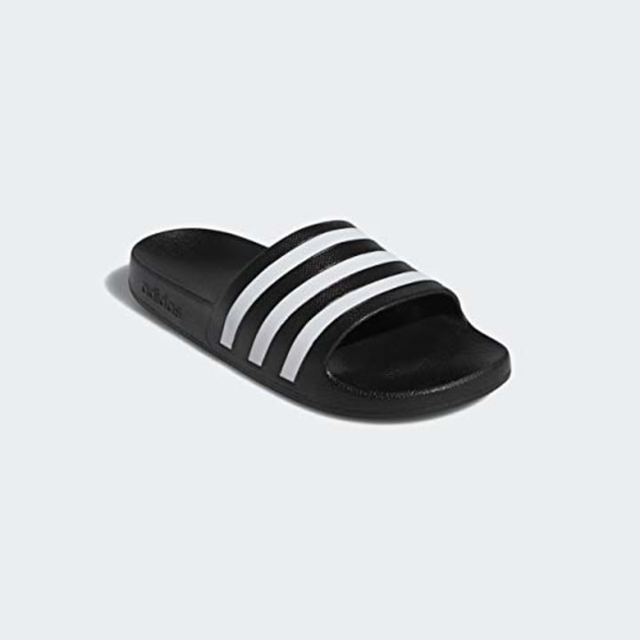adidas Women&#039;s Adilette Aqua, White/Black, 5 M US