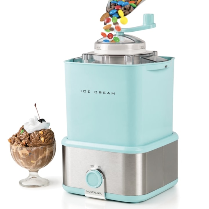 Nostalgia Electric Ice Cream Maker with Candy Crusher