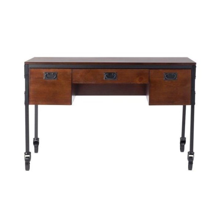 Home Decorators Collection 3-Drawer Writing Desk with Wheels