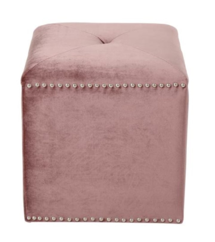 Noble House Velvet Ottoman